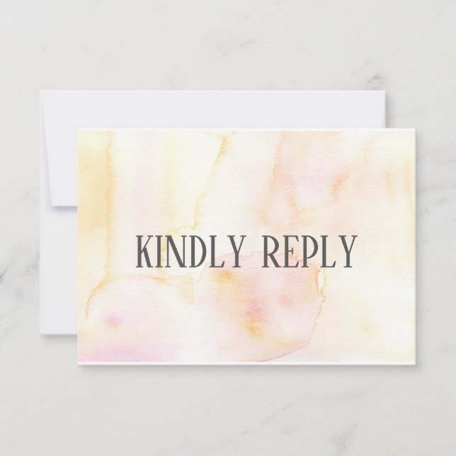 Gold Blush and Pink Response RSVP Card (Front)