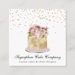 Gold & Blush Cake & Bakery Business Card