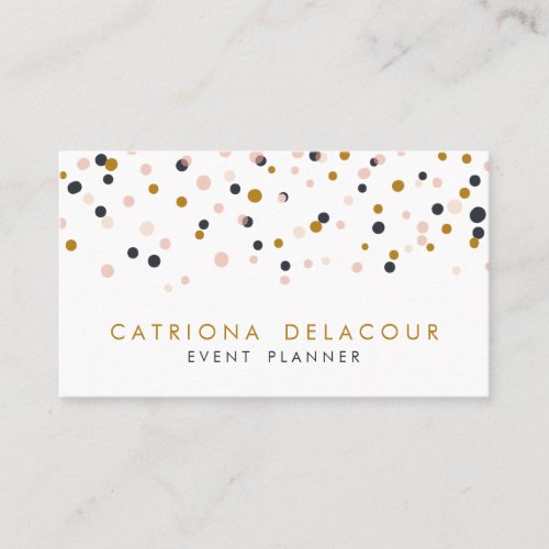 Gold &amp; Blush Confetti Dots Business Card