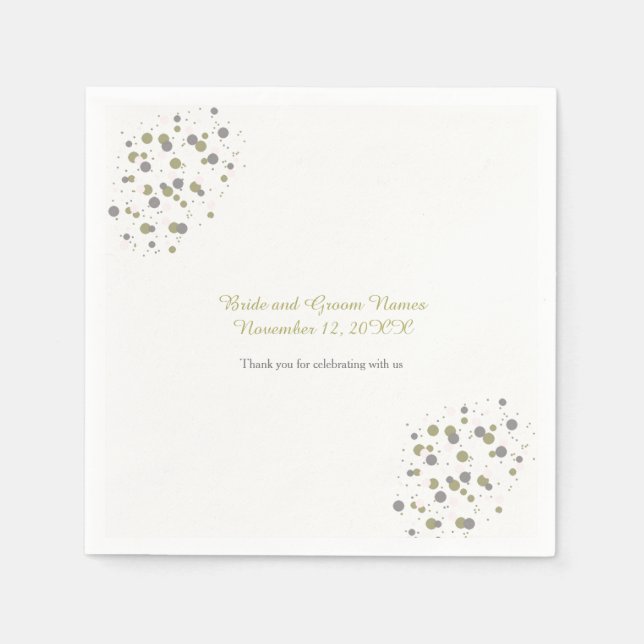 Gold Blush Confetti Dots Napkins (Front)