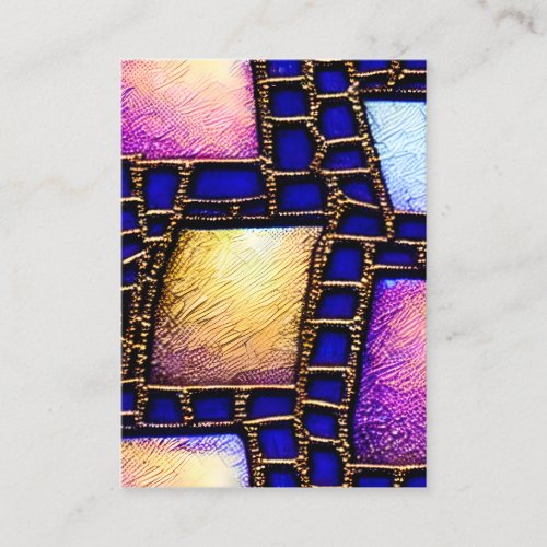 Gold Blush Delicate Stained Glass Quartz Pattern Business Card