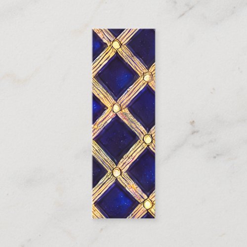 Gold Blush Delicate Stained Glass Quartz Pattern Mini Business Card