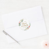 Gold Blush Floral Brunch And Bubbly Classic Round Sticker (Envelope)