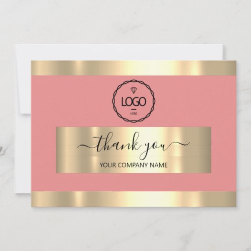  Gold Blush LogoThank You Business Insert Card