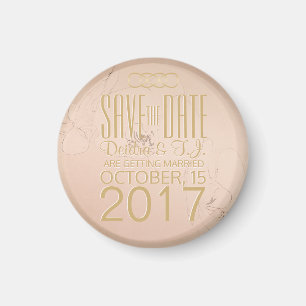 Gold Blush Orchid Save the Date Magnet