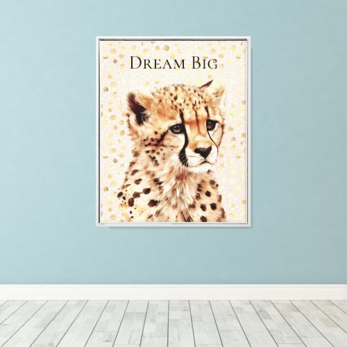 Gold Blush Peach Cheetah Canvas Print