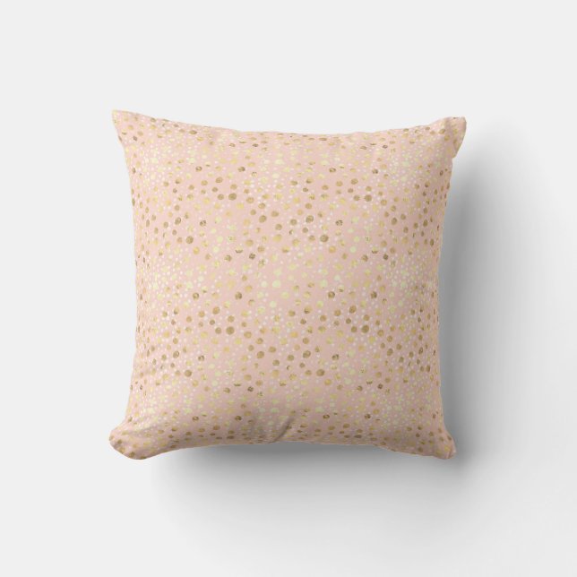 Gold Blush Pink Animal Print          Throw Pillow (Front)