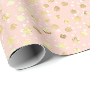 Gold Blush Pink Animal Print Wrapping Paper