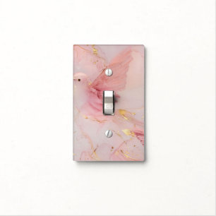 Gold Blush Pink Birds Baby Shower Light Switch Cover