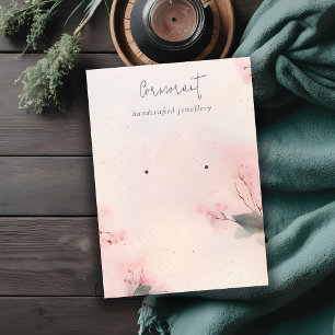 Gold Blush Pink Floral Bunch Earring Display Business Card