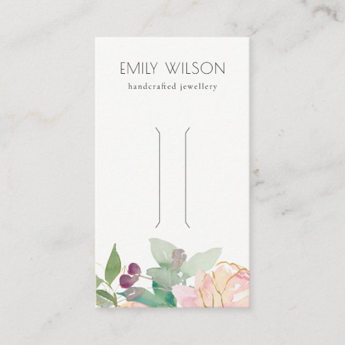Gold Blush Pink Floral Bunch Hair Clip Display Business Card