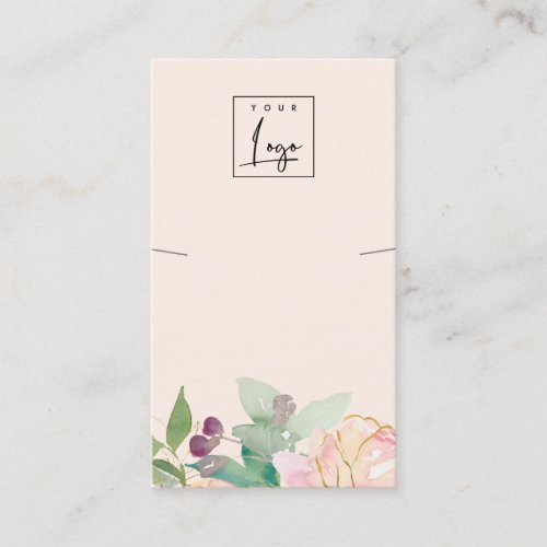 Gold Blush Pink Floral Bunch Necklace Display Business Card