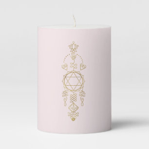 *~* Gold Blush Pink Glitter Heart Chakra Totem Pillar Candle