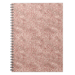 Gold Blush Pink Glitzy Glitter Leopard Print Notebook