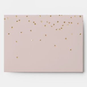 Gold Blush Rose Pink Glitzy Sparkle Dots Envelope