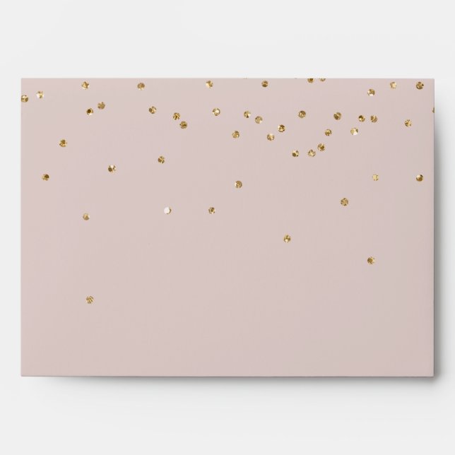 Gold Blush Rose Pink Glitzy Sparkle Dots   Envelope (Front)