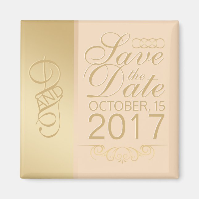 Gold Blush Save the Date Magnet (Front)
