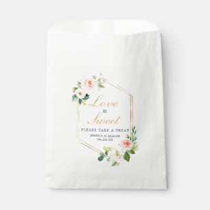 Gold Blush Wedding Favor Bag Love is Sweet