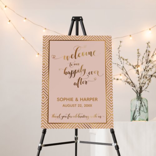 Gold Blush Welcome to Our Happily Ever After Sign