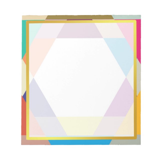 Gold Boarder Hexagon Photo frame Autograph Notepad (Front)