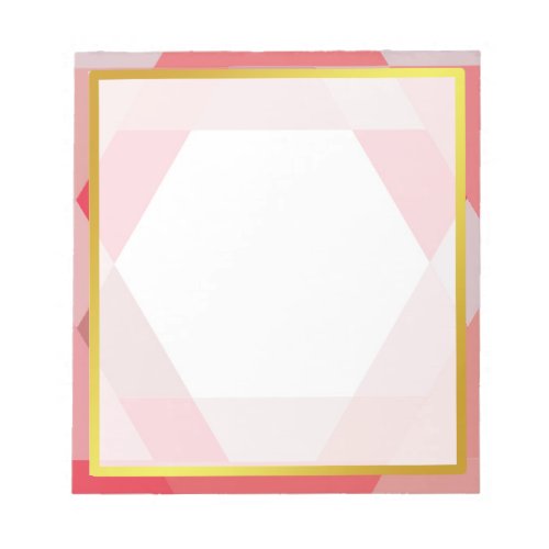 Gold Boarder Pink Polygon Photo frame Autograph Notepad