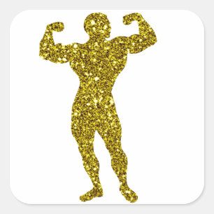 Gold Bodybuilding Sticker