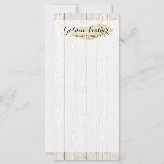 Gold Bohemian Feather on Rustic Wood Boards (Back)