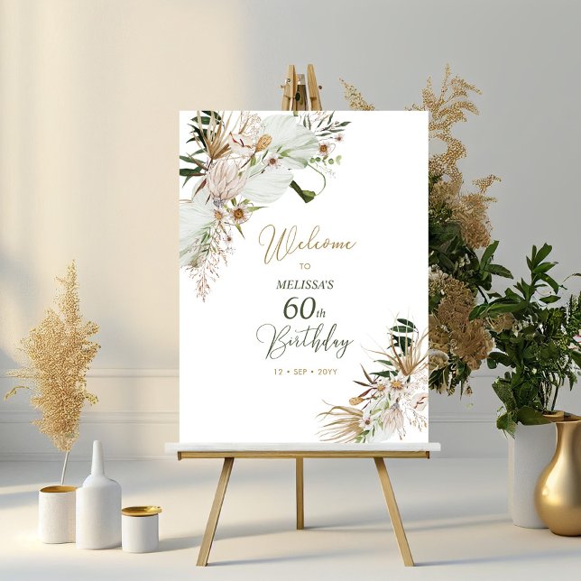 Gold Boho/Bohemian Adult Birthday Party Welcome Fo Foam Board (Creator Uploaded)
