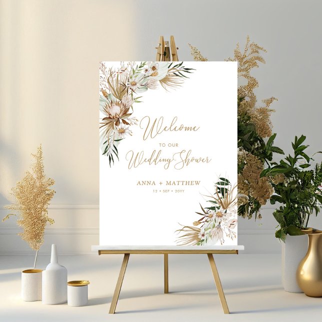 Gold Boho Couples Wedding Shower Welcome Foam Board (Creator Uploaded)