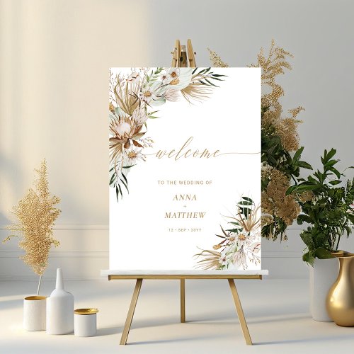 Gold Boho Engagement Couple Wedding Shower Welcome Foam Board