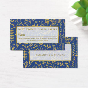 Gold Boho, Floral Diaper Raffle Ticket