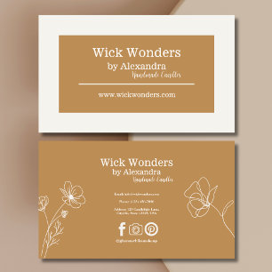 Gold Boho Minimalistic Candle Making Business Card