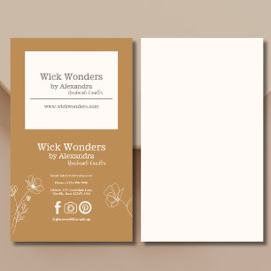 Gold  Boho Minimalistic Candle Making Business Card