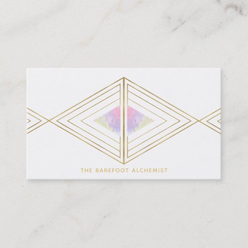   Gold Boho Triangles Sacred Geometry Alchemy Business Card