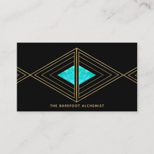   Gold Boho Triangles _ Sacred Geometry Alchemy Business Card