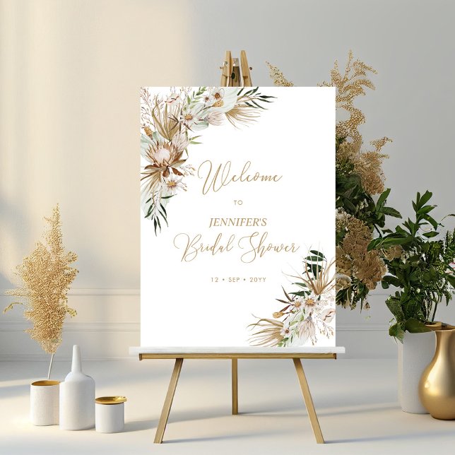 Gold Boho Wedding Bridal Shower Welcome Foam Board (Creator Uploaded)