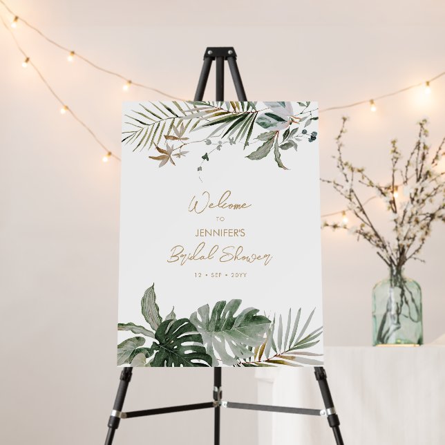 Gold Boho Wedding Bridal Shower Welcome Foam Board (In Situ (Stand))