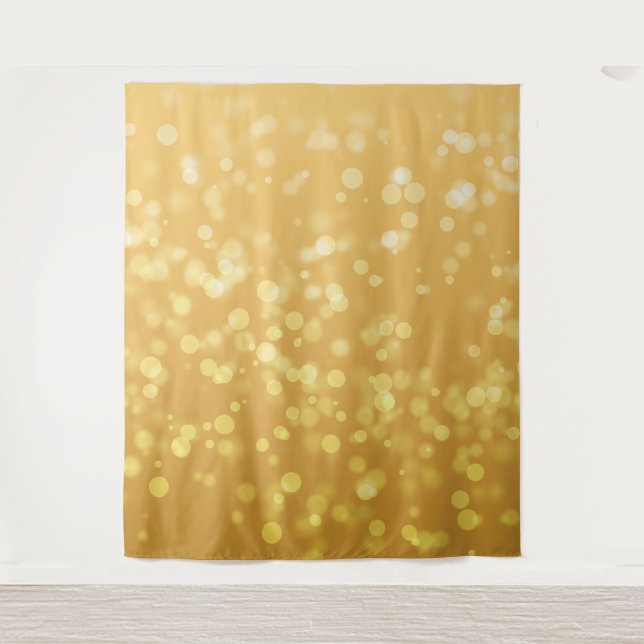 Gold Bokah Photo Backdrop Tapestry (Front)