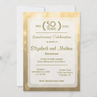 Gold Bokeh | 50th Anniversary Invitation