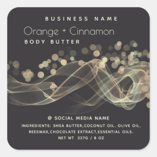 Gold bokeh abstract modern typography product square sticker