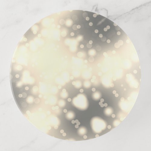 Gold Bokeh Bubble Lights Glamour Trinket Tray