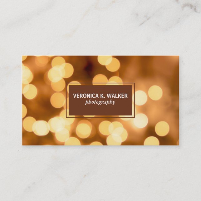 Gold Bokeh Business Card (Front)