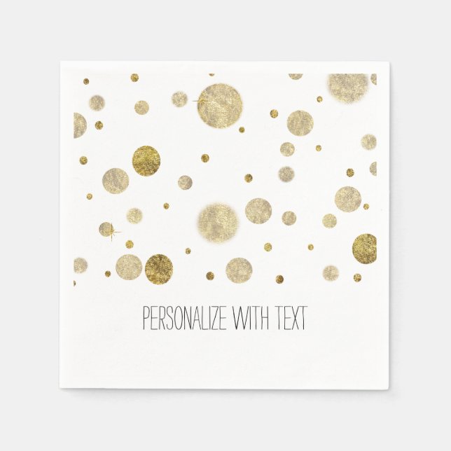 Gold Bokeh Confetti Dots Napkins (Front)