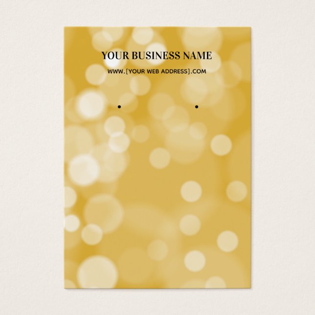 Gold Bokeh Earring Display Card (Front)