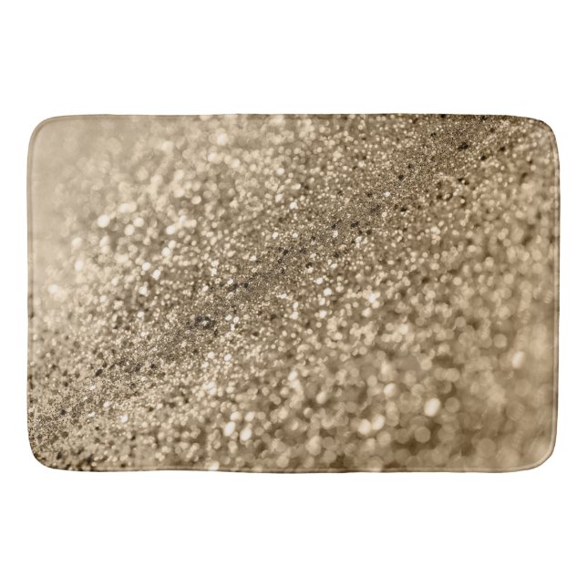 Gold Bokeh Glitter #1 (Faux Glitter) #decor #art  Bath Mat (Front)