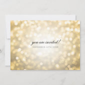Gold Bokeh Lights Elegant Wedding Invitation (Back)