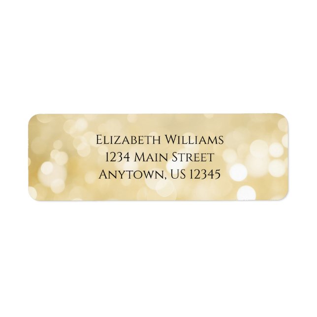 Gold Bokeh Return Address Label