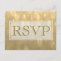 Gold Bokeh | RSVP Invitation Postcard