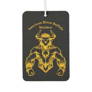 Gold Bold Bison Graphic Design Air Freshener