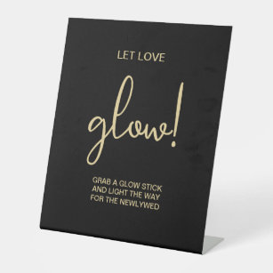 Let Love Glow Light up the Dance Floor . Wedding Glow Sticks for Reception  . Grab a Light Stick Printable Sign . Greenery Gold . G2 